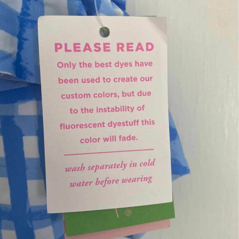 NWT LILLY PULITZER Fiesta One-Piece Swimsuit Blue Gingham Ruffle Size 10 - Picture 5 of 6